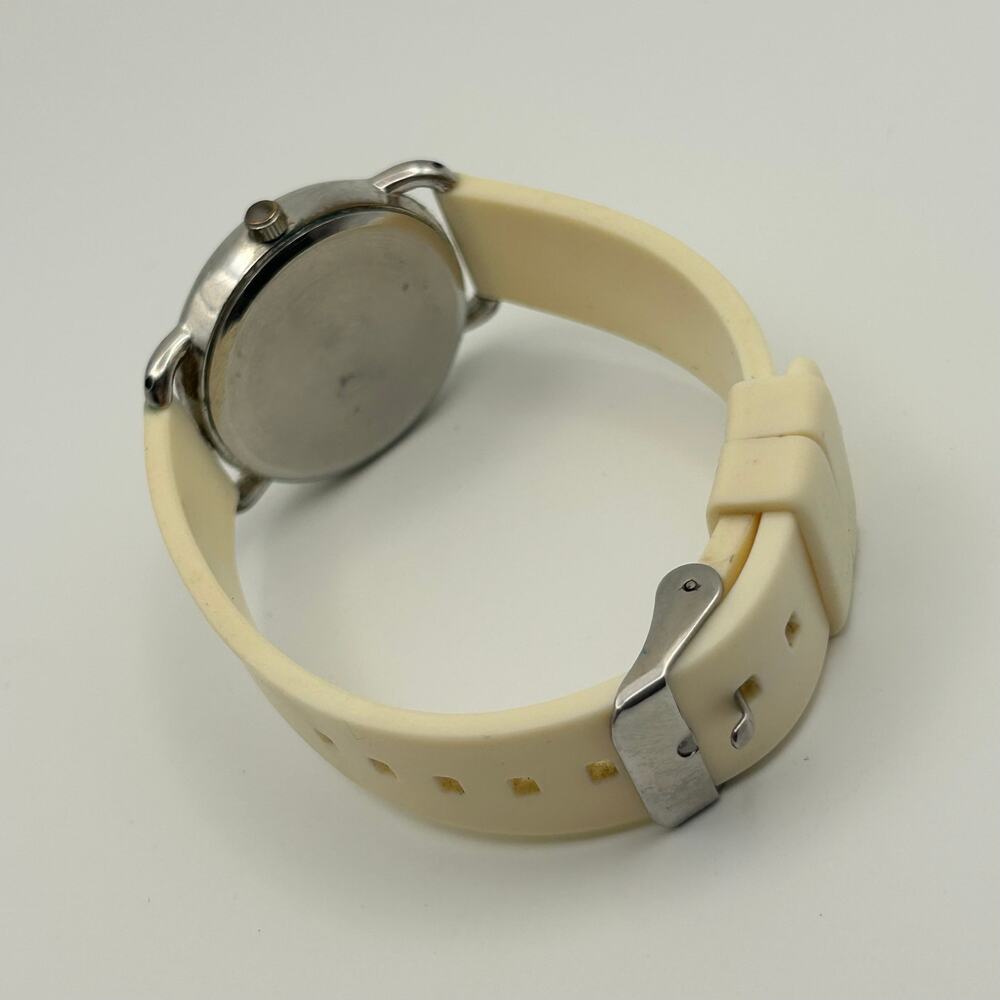 Multi-colored Crystal Hourly Dial White Silicon Band Elegant Watch, Working - Picture 5 of 8